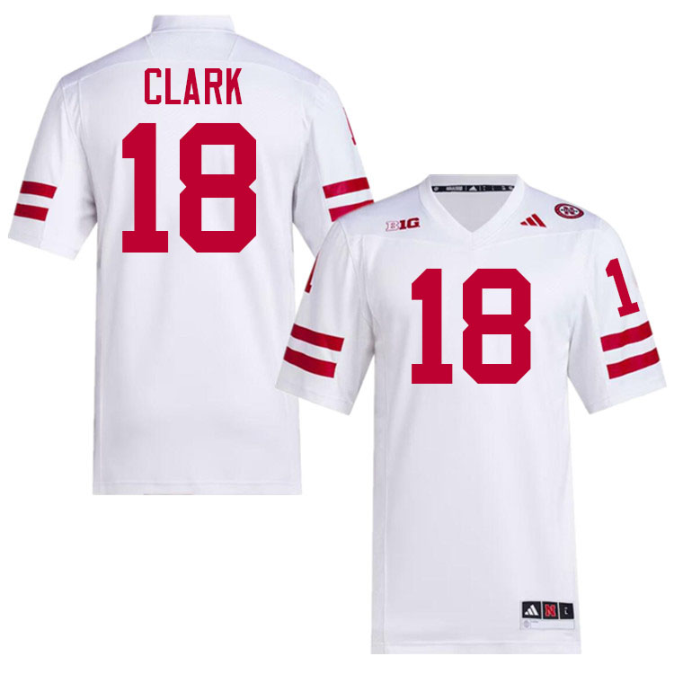 Nebraska Cornhuskers #18 Quinn Clark College Football Jersey Stitched-White Nebraska Cornhuskers #18 Quinn Clark College Football Jersey Stitched-White